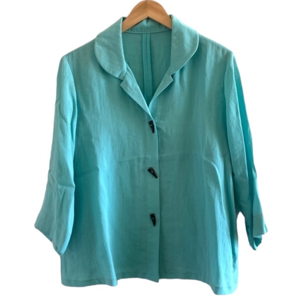 Vintage | Turquoise shirt jacket loose comfy size large